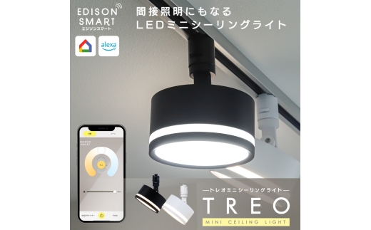 エジソンスマート TREO ミニシーリングライト アーム付き(ダクトレール用) 福岡市【ホワイト】