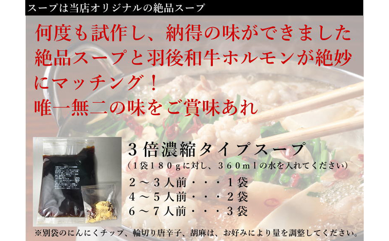 羽後和牛もつ鍋セット6～7人前 しょうゆ味