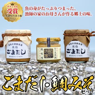 ふるさと納税 佐伯市 ごまだし 鯛みそ セット(合計550g・あじごまだし200g・えそごまだし200g・鯛味噌150g)