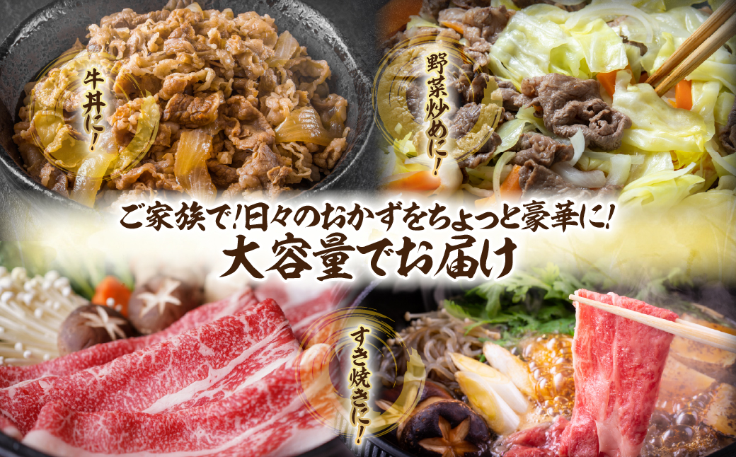 【大沼牛セットA】大沼牛すき焼き用（ロース200g、モモ200g）・大沼牛切り落とし（1kg） NAM060