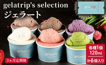 ≪3ヶ月定期便≫ジェラート6個 gelatrip's selection 北海道 上富良野町 アイス
