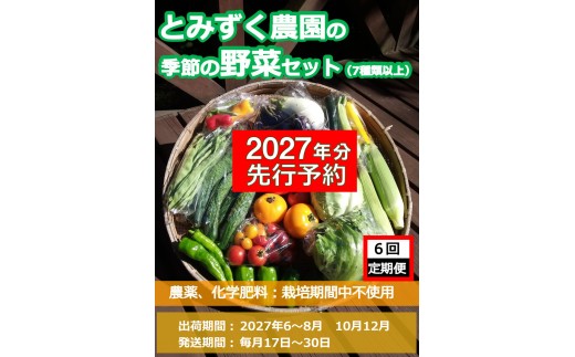 【2027年夏出荷開始・6回定期便】産地直送！旬の高原野菜セット(北海道・沖縄県・離島は配送不可) 長野 信州 無農薬 季節 新鮮 詰合せ 直送 先行予約〈2027年6月17日出荷開始～2027年12月28日出荷終了〉