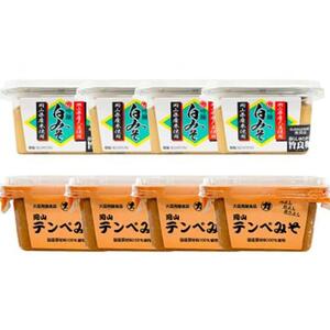 【セット】吟醸白みそ 300g×4個 岡山テンペみそ 300g×4個 [No.5220-0623]