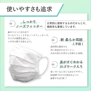 SH-06　シャープ製不織布マスク　【小さめサイズ】30枚入×12箱