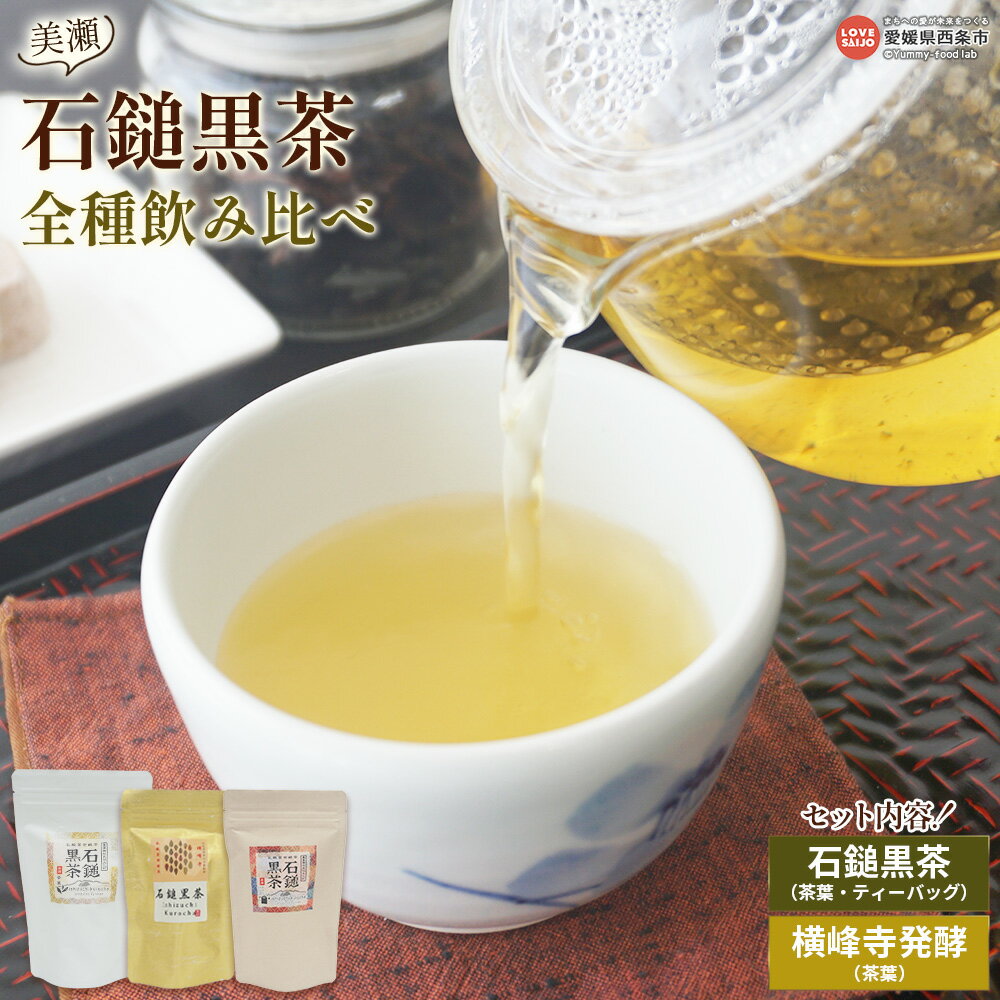 【ふるさと納税】＜石鎚黒茶 全種飲み比べセット＞ ※1か月以内に順次出荷します。 数量限定 希少 茶葉 ティーバッグ 発酵茶 緑茶 お茶 ティーパック 飲み物 飲料 ドリンク 詰め合わせ 詰合せ 3パック セット 愛媛県 西条市 【常温】