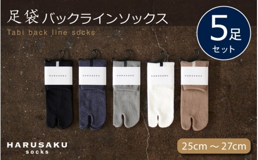 
                  HARUSAKU 足袋バックラインソックス 5足セット （25cm～27cm） ／ ハルサク 靴下 ソックス メンズ 消臭 奈良県 葛城市 日本製 消臭効果 消臭ソックス シンプル ファッション カラバリ バリエーション ビジネスシューズ 国内 綿 立ち仕事 敬老の日 母の日 父の日 プレゼント くつした【hrsk011】
                