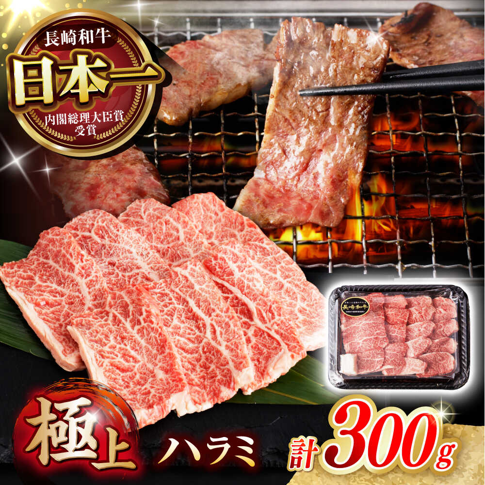 【ふるさと納税】【柔らかさとコクの融合！】長崎和牛 ハラミ 300g / 国産 牛肉 和牛 焼肉 はらみ / 諫早市 / 野中精肉店[AHCW115]