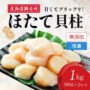 【ふるさと納税】＜網走前浜産＞無添加ホタテ貝柱【1kg (500gパック×2) 】 【 ホタテ ほたて 帆立 貝柱 ホタテ貝柱 ほたて貝柱 帆立貝柱 刺身 刺身ホタテ 刺身帆立 緊急支援 支援 生産者支援 魚介 海鮮 小分け 天然 訳あり 北海道 網走市 送料無料 】 ABAI011