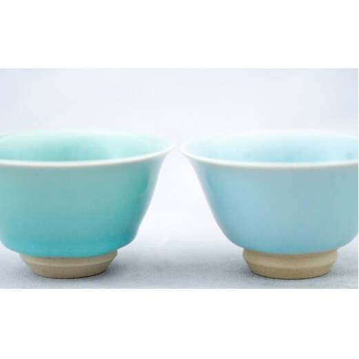 有田焼 翡翠・天青茶杯 【 茂正工房 】 梶原大敬 中国茶器 湯呑み コップ 陶器 器 食器 青磁 手作り 作家もの セット A30-579_イメージ3