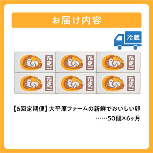 【6回定期便】大平原ファームの新鮮でおいしい卵 計50個(赤卵)×6ヶ月【北海道 清水 卵 300個 赤卵 こだわり卵 卵かけご飯 玉子 タマゴ 卵焼き TKG 温泉卵 オムレツ ゆでたまご 栄養満点