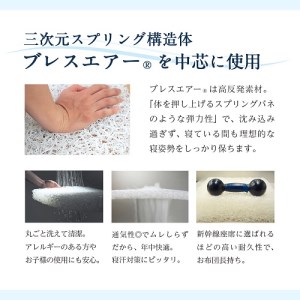 高反発 寝具 ブレスエアー製 敷布団「プレミアSD」 近江化成工業株式会社 滋賀県 東近江市 AH03 高反発敷布団 マットレス セミダブル 体圧分散 洗える 抗菌 防臭 腰痛 肩こり 通気性 国産 