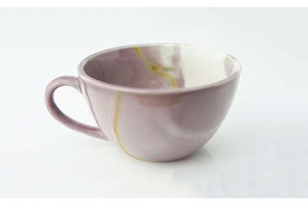 【美濃焼】Marble スープカップ 2個セット （ブラウン・パープル）【佐橋製陶所】≪土岐市≫ 食器 マグカップ コップ ペア マーブル 夫婦 新生活 かわいい おしゃれ カラフル 茶色 紫 美濃焼