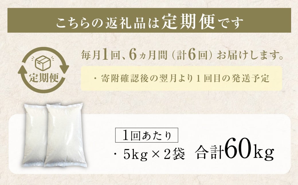 【6回定期便】 筑後の実り 10kg×6回 定期便 米 白米 ブレンド ご飯 国産 贈り物 定期便 福岡県 筑後市