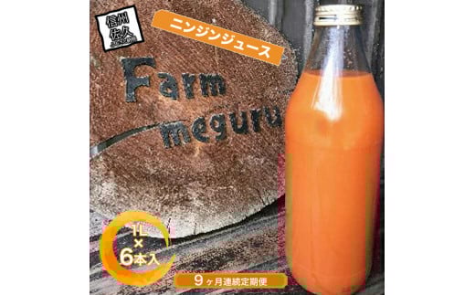 【先行予約】【9ヶ月連続定期便】ニンジンジュース （1000ml×6本入り）＜2025年12月10日以降順次発送＞人参 にんじん 野菜　ジュース 飲料 長野県 信州【 ニンジン にんじん 人参 にんじんジュース 人参ジュース 健康 野菜ジュース 食べるジュース 有機栽培 ニンジン 農業法人 食べるジュース 朝食 長野県 佐久市 Farmめぐる株式会社 旬彩 】