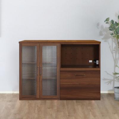 ふるさと納税 神埼市 トラクト ガラス扉+OP引出+120天板 WN (H060667)