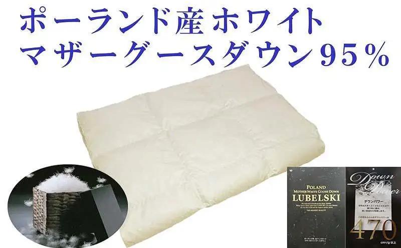 羽毛肌掛け布団 シングル ポーランド産マザーグース95 ダウンパワー470 羽毛布団【BE009】