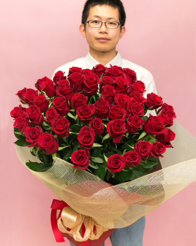 《記念日に届くお花シリーズ》赤バラの花束 50本「いつまでもつづく、恒久の愛」【記念日に届くお花 50本 世界らん展 フラワードリームジャパンカップ 国内主要コンテスト受賞 贈り物 メッセージフラワー 神奈川県 小田原市 】