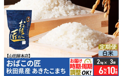 
【白米】《定期便10ヶ月》令和5年産 おばこの匠 秋田県産あきたこまち 6kg×10回 計60kg 10か月 10ヵ月 10カ月 10ケ月 秋田こまち お米
