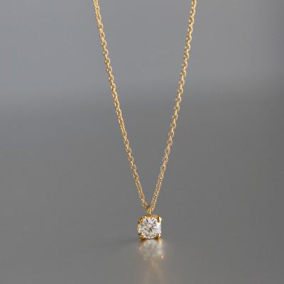 ふるさと納税 大津市 【ラボグロウンダイヤモンドネックレス】0.2ct 4点留め K18イエローゴールド 長さ40cm |  | 03