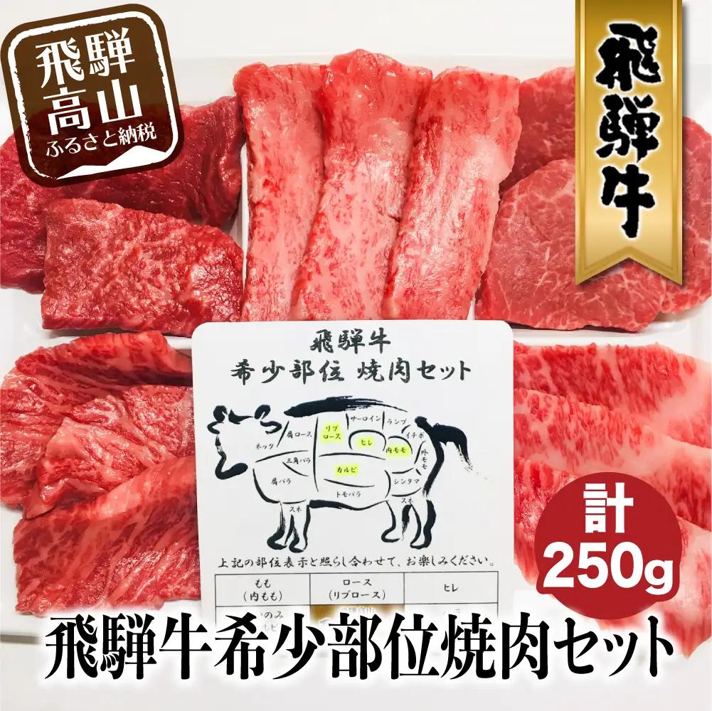 A5等級 飛騨牛 希少部位 焼肉セット 250g 5種食べ比べ ( ヒレ / ロース / もも など ) | 焼肉  BP015