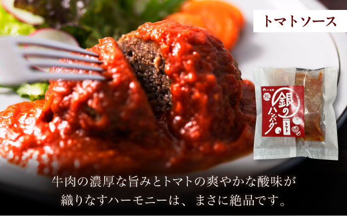 銀のハンバーグ トマトソース 150g×4個 サステナブル和牛 牛肉 加工品 ギフト包装 島根県雲南市/株式会社熟豊ファーム [AIAT021]