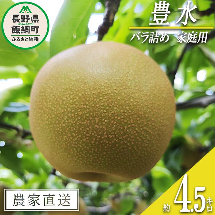 【ふるさと納税】 梨 豊水 家庭用 4.5kg ( バラ詰め ) 松澤農園 沖縄県へは配送不可 令和7年度収穫分 長野県 飯綱町 〔 梨 幸水 なし ナシ 信州 16000円 予約 農家直送 〕発送時期：2025年9月中旬〜2025年9月下旬