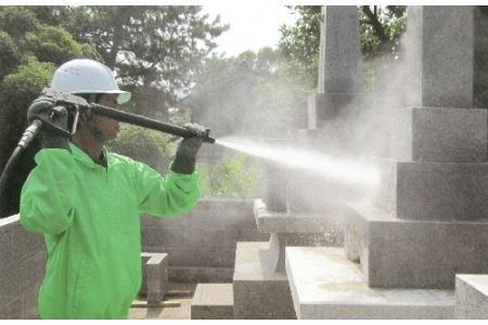 お墓 清掃 代行 高圧洗浄機 使用 メンテナンス 1回 雑草 除去 除草 草むしり 献香 献花 お花