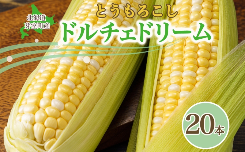 【2025年分先行予約】北海道十勝 芽室町産 とうもろこし ドルチェドリーム 20本 【2025年8月発送】me035-031c-25