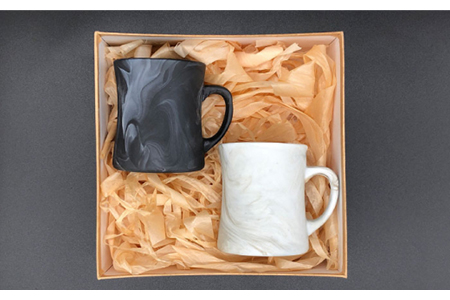 【美濃焼】likestone mug cup（マグカップ）ペア【芳泉窯】【TOKI MINOYAKI返礼品】 食器 うつわ マグカップ カップ 大理石調 モノトーン ペア おしゃれ かっこいい シンプ