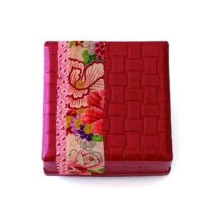 柿渋塗 四つ目箱 針箱サイズ 赤布付【TN86】