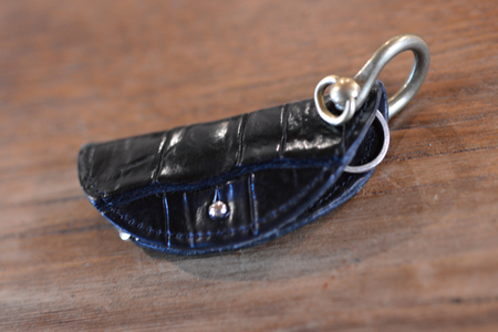 KeyRing(クロコダイル)｜栃木県 益子町 ふるさと納税 日用品 クロコダイルレザー キーリング 鍵 革 ナイルワニ 栃木レザー（BB019）