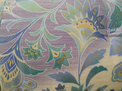 極上純綿　もめん布団　掛敷セット　(みやび柄・青)【CW101SM1】