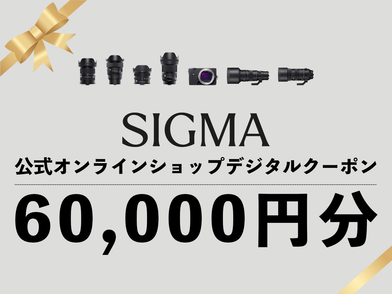 
シグマ SIGMA 公式 オンラインショップ　カメラ・レンズ 購入クーポン（60,000円）
