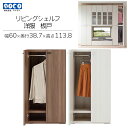 【ふるさと納税】リビングシェルフ 洋服 板戸 KCD-60/ KCS-60（W600 D387 H1138mm）棚 板戸 収納 完成品 木目 衣類 ハンガー 服 クローゼット おすすめ フナモコ 130000円 13万円