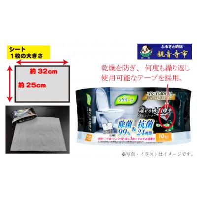 ふるさと納税 観音寺市 【除菌99%&抗菌24時間】流せる大判・厚手・トイレクリーナー10枚入り 20個セット(200回分) |  | 02