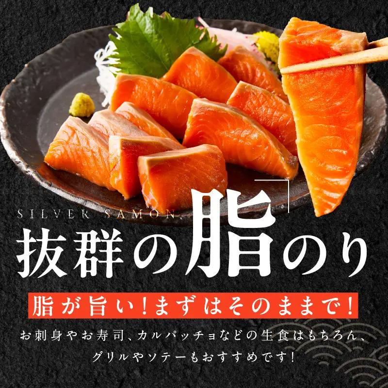 【訳あり】生食用 シルバーサーモン 1kg ポーション