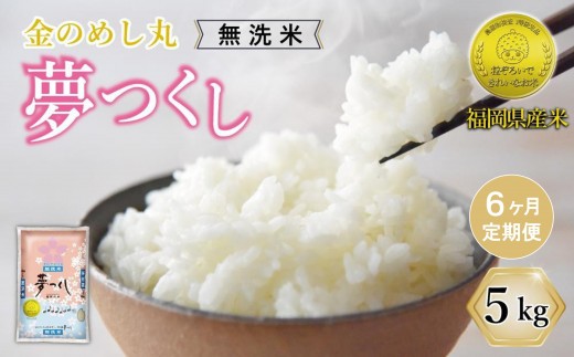 ＜全6回定期便＞令和8年米 福岡県産 米 【無洗米】金のめし丸夢つくし 5kg