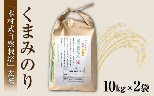 【 令和6年産 新米 】【3回定期便】【木村式自然栽培】 玄米 くまみのり 約20kg ＜ハマソウファーム＞ [CBR023]