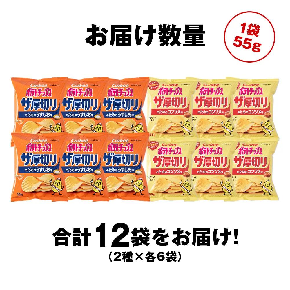ザ厚切りのための ２種セット うすしお・コンソメ 各6袋 カルビー ポテトチップス 《千歳工場製造》