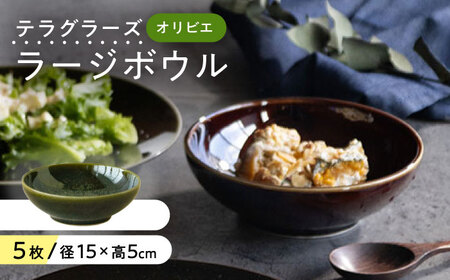 【美濃焼】 テラグラーズ ラージボウル オリビエ 5客揃 瑞浪市 / アワサカ 食器 鉢 ボウル [AZAD005]