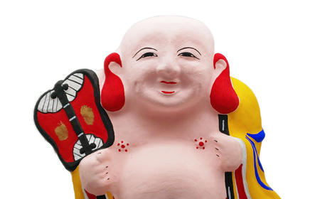 M-GG2.【長谷寺詣で人気の土産品】出雲人形　布袋さん（中）
