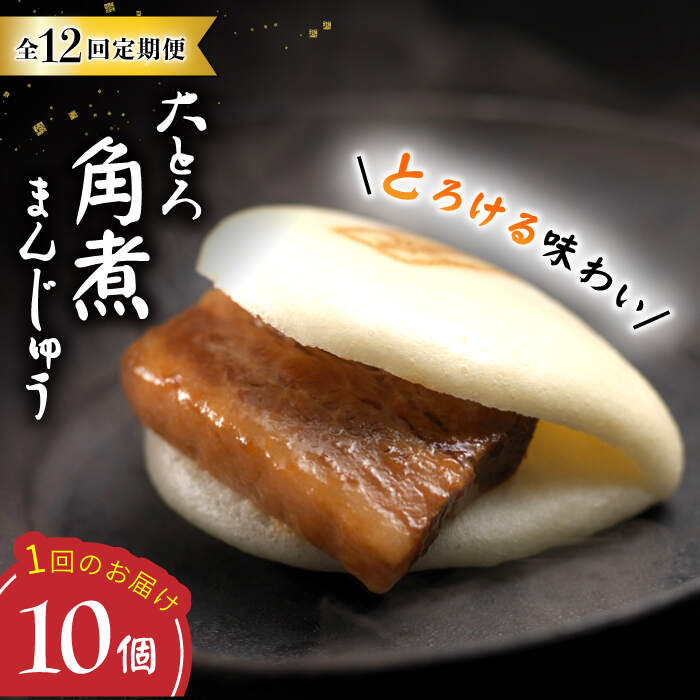 【ふるさと納税】【12回 定期便 】【Oh！Bigり】 大とろ角煮まんじゅう （10個）＜岩崎本舗＞ [CFE031] 長崎 お土産 角煮まん 角煮 ご当地グルメ 贈答 ギフト プレゼント 冷凍 セット 詰め合わせ