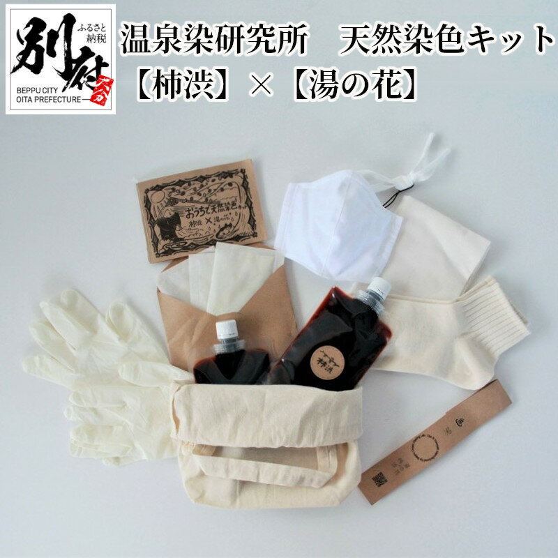 【ふるさと納税】 《レビューキャンペーン》 染物 体験 靴下 天然染色 キット セット 布マスク 手ぬぐい 柿渋 湯の花 温泉 別府 染物体験 自宅 子ども 大分県 オーガニックコットン 巾着 トート レディース メンズ 送料無料