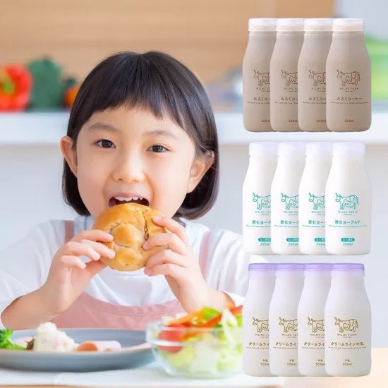 
            【セット】200mlのドリンク×3種類(クリームライン牛乳、みるくコーヒー、飲むヨーグルト)×各4本ずつ12本セット
          