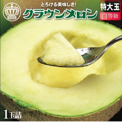 【一年中食べられる!】クラウンメロン (白等級) 特大玉 1玉 約1.5kgの大玉サイズ 静岡県産【配送不可地域：離島・北海道・沖縄県】