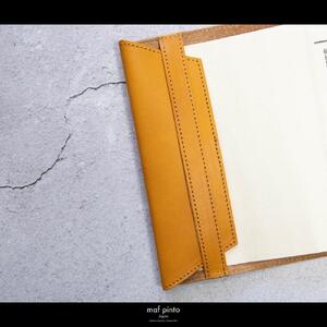 maf pinto (マフ ピント) レザーブックカバー 四六判サイズ イエロー 本革 日本製