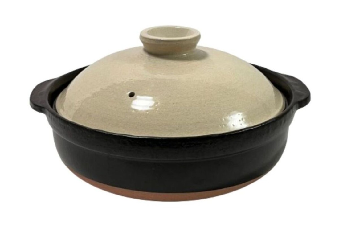 【萬古焼（ばんこやき）】6号 モノトーン土鍋 セラミックコーティング 内山製陶所【土鍋 1人用 セラミック モノトーン 直火用 電子レンジ対応 お手入れ簡単 食洗器対応 三重県 三重 四日市市 四日市 四日市市ふるさと納税 四日市ふるさと納税】