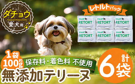 a1090-C ＜保存料・着色料 不使用＞愛犬用無添加テリーヌ レトルトパック ダチョウテリーヌ6袋(1袋約100g・合計約600g)【Nフードサービス】姶良市 ダチョウ テリーヌ 犬 ドッグ ペット フード エサ レトルト おやつ ごはん ご飯 間食 ご褒美