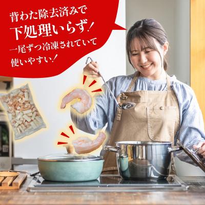 ふるさと納税 松前町 エビいかMIX 1.6kg(800g×2p)|エビ イカ 冷凍 背ワタ取り 海鮮【OKR004_x】 |  | 02