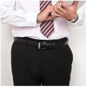 クロコダイル調 型押しビジネスベルト 日本製 ブラック【1670675】